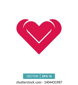 Stylized modern heart. Vector illustration on the theme of love and romance relationship. Flat design