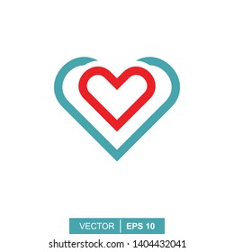 Stylized modern heart. Vector illustration on the theme of love and romance relationship. Flat design
