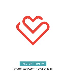 Stylized modern heart. Vector illustration on the theme of love and romance relationship. Flat design
