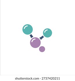 A stylized molecule with colored spheres and bonds