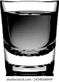 Stylized monochromatic image of a drinking glass.