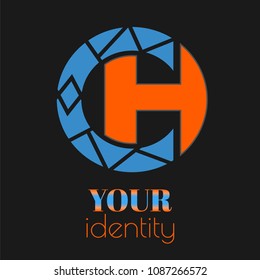 Stylized monogram CH for branding and advertisement