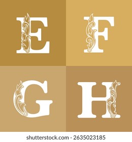 Stylized monogram letters suitable for branding, logos, and decorative purposes in digital media.