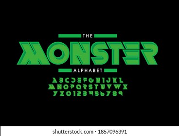 Stylized Monster Alphabet Font Vector