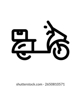 Stylized Moped Carrying a Package, Representing Quick Courier Service