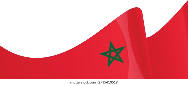 Diseño de bandera marroquí estilizado con vibrantes colores rojo y verde.