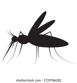 Stylized mosquito shape on a white background. A sign of a blood-sucking insect for packaging, logo and design. Mosquito vector silhouette