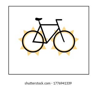 stylized motion cyclist. vector illustration