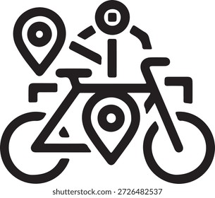 Icono estilizado de la motocicleta que representa la libertad, la aventura, el Transporte y los viajes por carretera de la motocicleta para el diseño y la marca