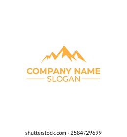 A stylized mountain logo design