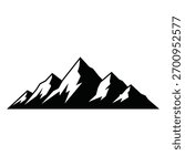 Stylized mountain range icon with sharp peaks and snow texture