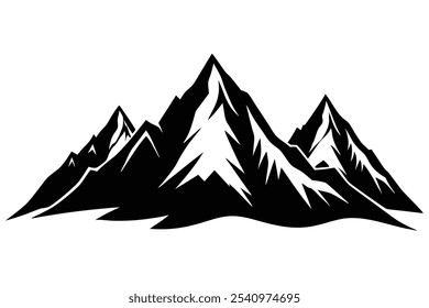 "Stylized mountain silhouette vector design for creative projects and prints."






