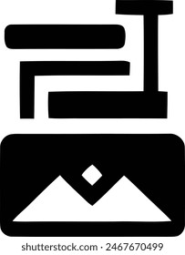 Stylized Mountain-Lens-Camera Body Convergence, A Minimalist Logo Design