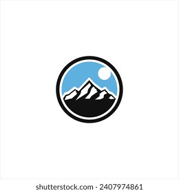 emblema de montañas estilizadas, icono vector.