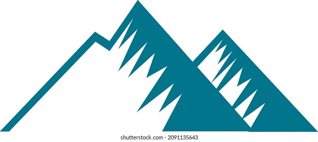 Stylized mountains logo. High peaks logo in geometrical style