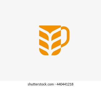 Stylized mug of beer shape. Beer idea creative vector concept. 