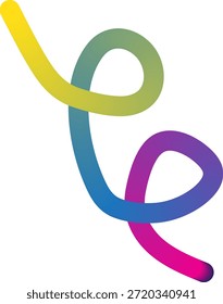 Un diseño de garabato estilizado y multicolor sobre un fondo blanco, con tonos amarillos, verdes, azules, púrpuras y rosados.