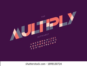 Stylized multiply alphabet font vector