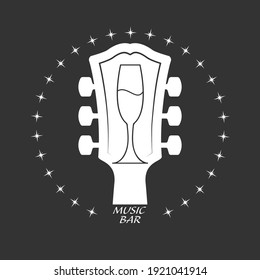 Stylized music bar logo. Vector illustration. Simple design