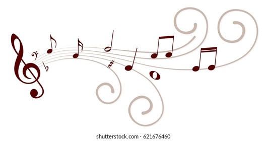 Stylized Music Notes Stock Vector (royalty Free) 621676460 