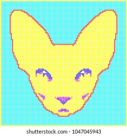 Stylized muzzle of a cat. Vector graphic.