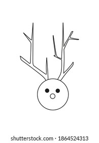 Stylized muzzle of the deer. Vector illustration.