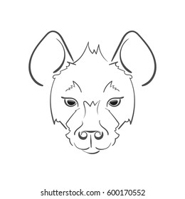  Stylized muzzle Hyena black and white sketch. For use as logos on cards, in printing, posters, invitations, web design and other purposes.