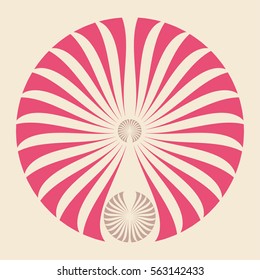 stylized nautilus or lotus flower pattern in soft brown and pink shades