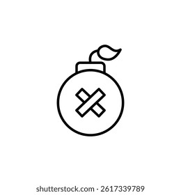 Stylized No Bomb Icon Representing Security Risks and Symbolic Representation