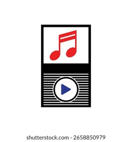 Stylized note music logo vector and symbol