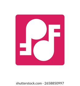 Stylized note music logo vector and symbol