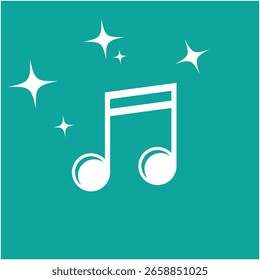 Stylized note music logo vector and symbol