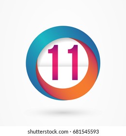 stylized number 11 design template