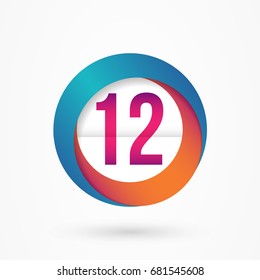 stylized number 12 design template