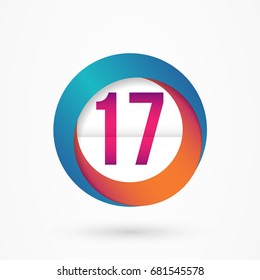 stylized number 17 design template