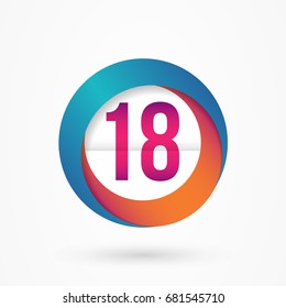 stylized number 18 design template