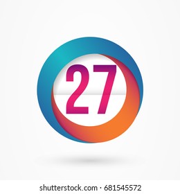 stylized number 27 design template