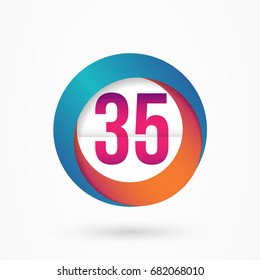 stylized number 35 design template