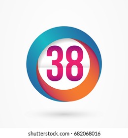 stylized number 38 design template