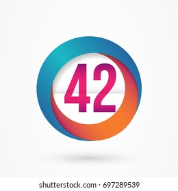 stylized number 42 design template