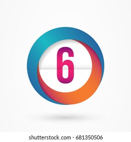 stylized number 6 design template