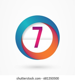 Stylized Number 7 Design Template Stock Vector (Royalty Free) 681350500 ...