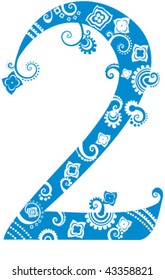 Stylized number two symbol design