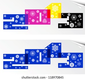 stylized numbers 2013 with snowflakes