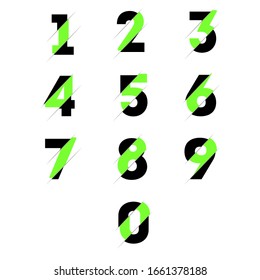 Stylized numbers design, numbers vector illustration