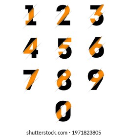 Stylized numbers design, numbers vector illustration