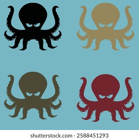 Stylized Octopus Illustration  Perfect for Logos