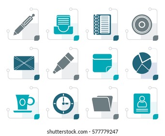 Stylized Office & Business Icons - Vector icon Set 