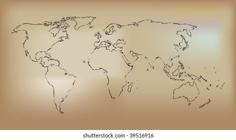 Stylized old map of the world