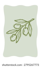 Stylized olive branch and
